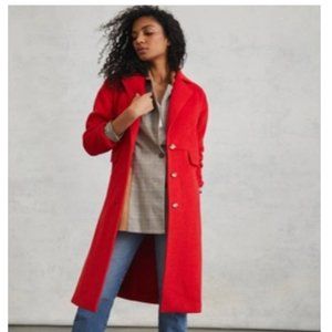 NWT Anthropologie Women's Greylin Josefa Long Wool winter Coat in Red XS NEW!